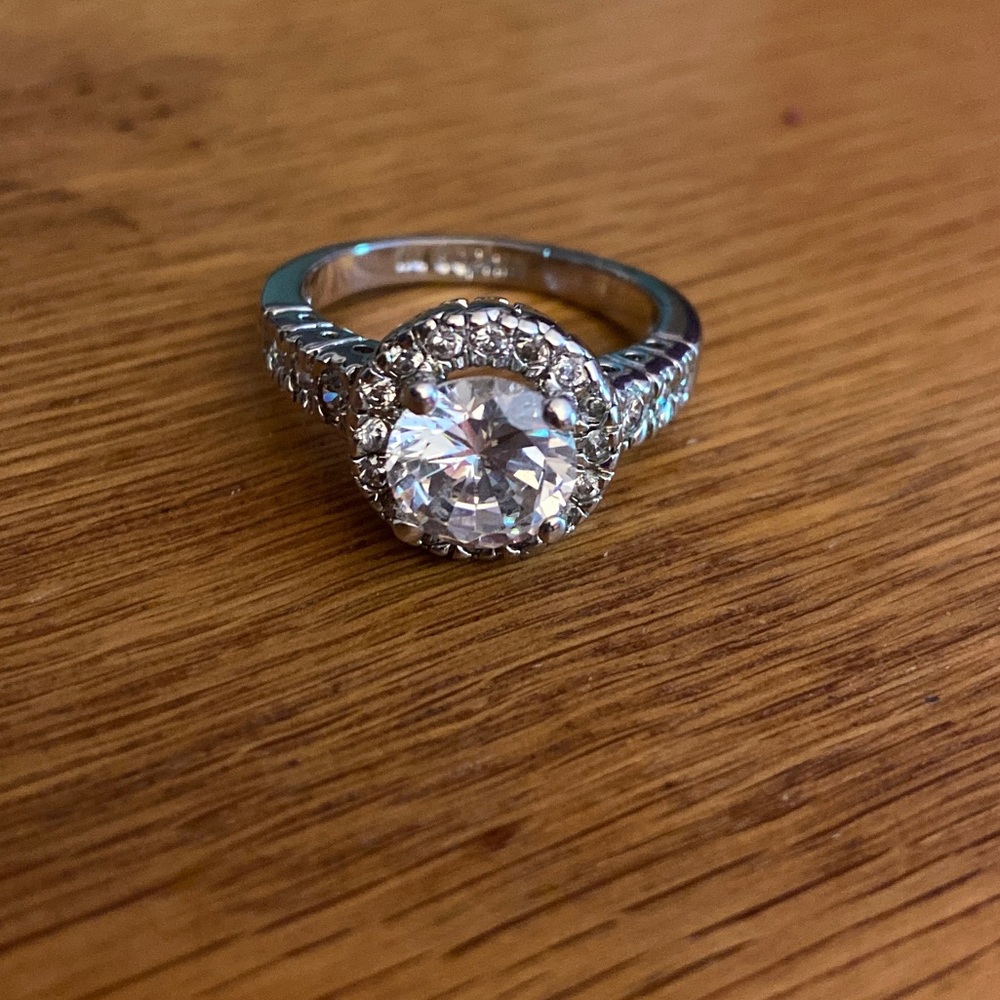 Lia Sophia rhodium plated cubic zirconia- size 7